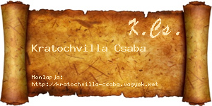 Kratochvilla Csaba névjegykártya