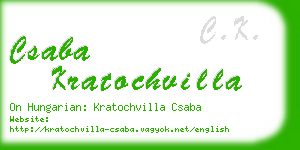 csaba kratochvilla business card